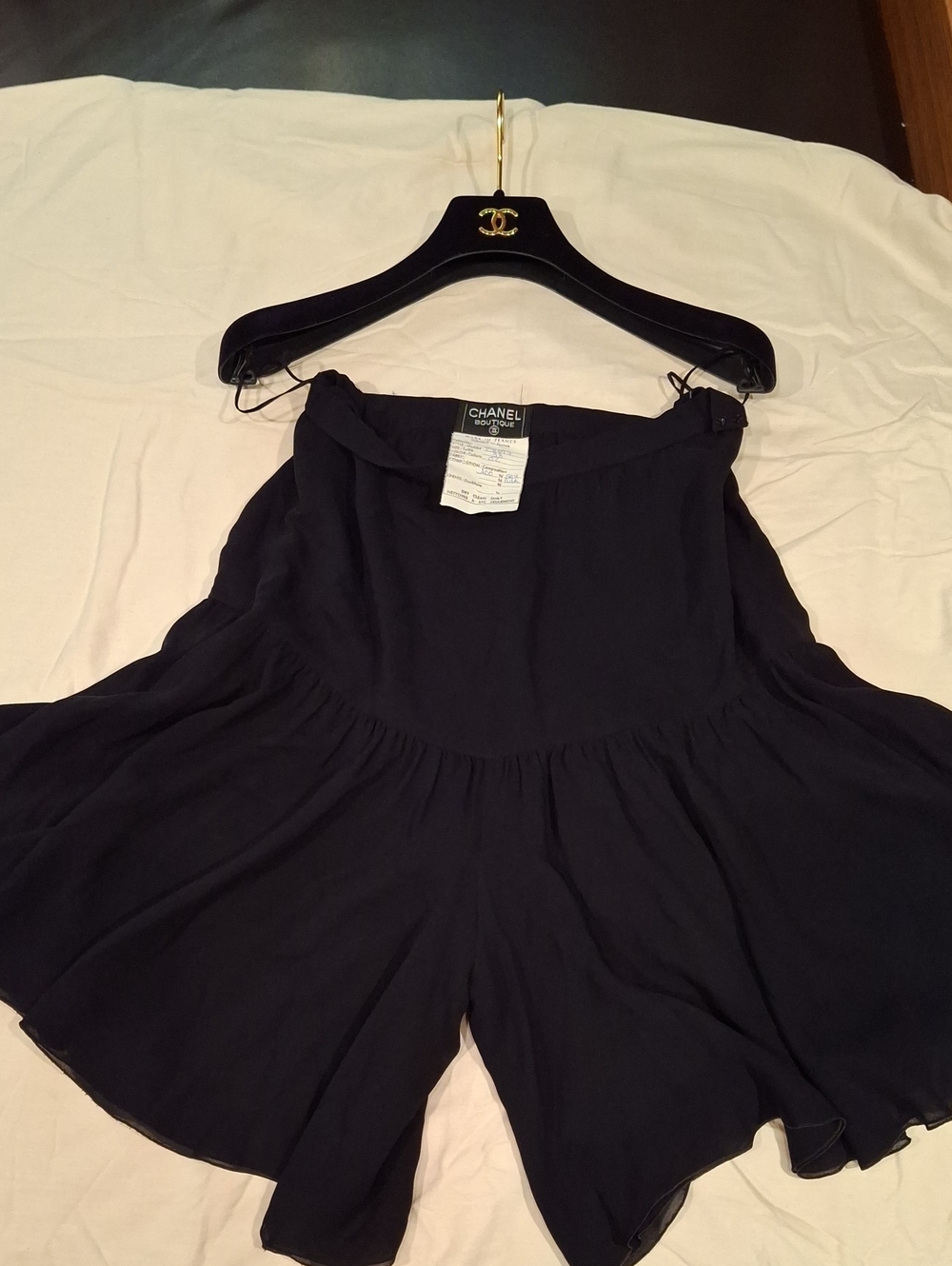 CHANEL Black Flowing Women's Skort Shorts